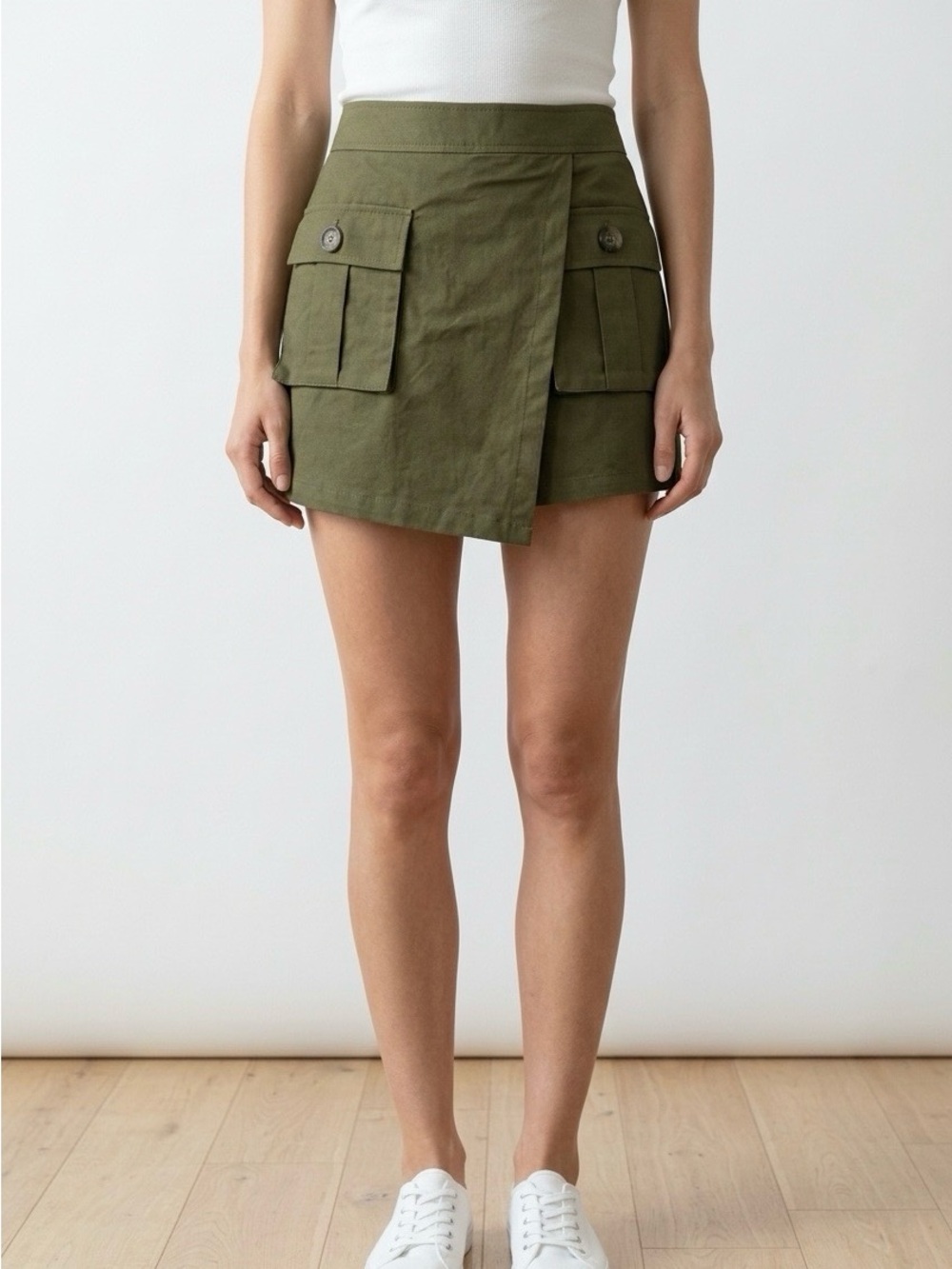 Olive Green Utility Cargo Skort